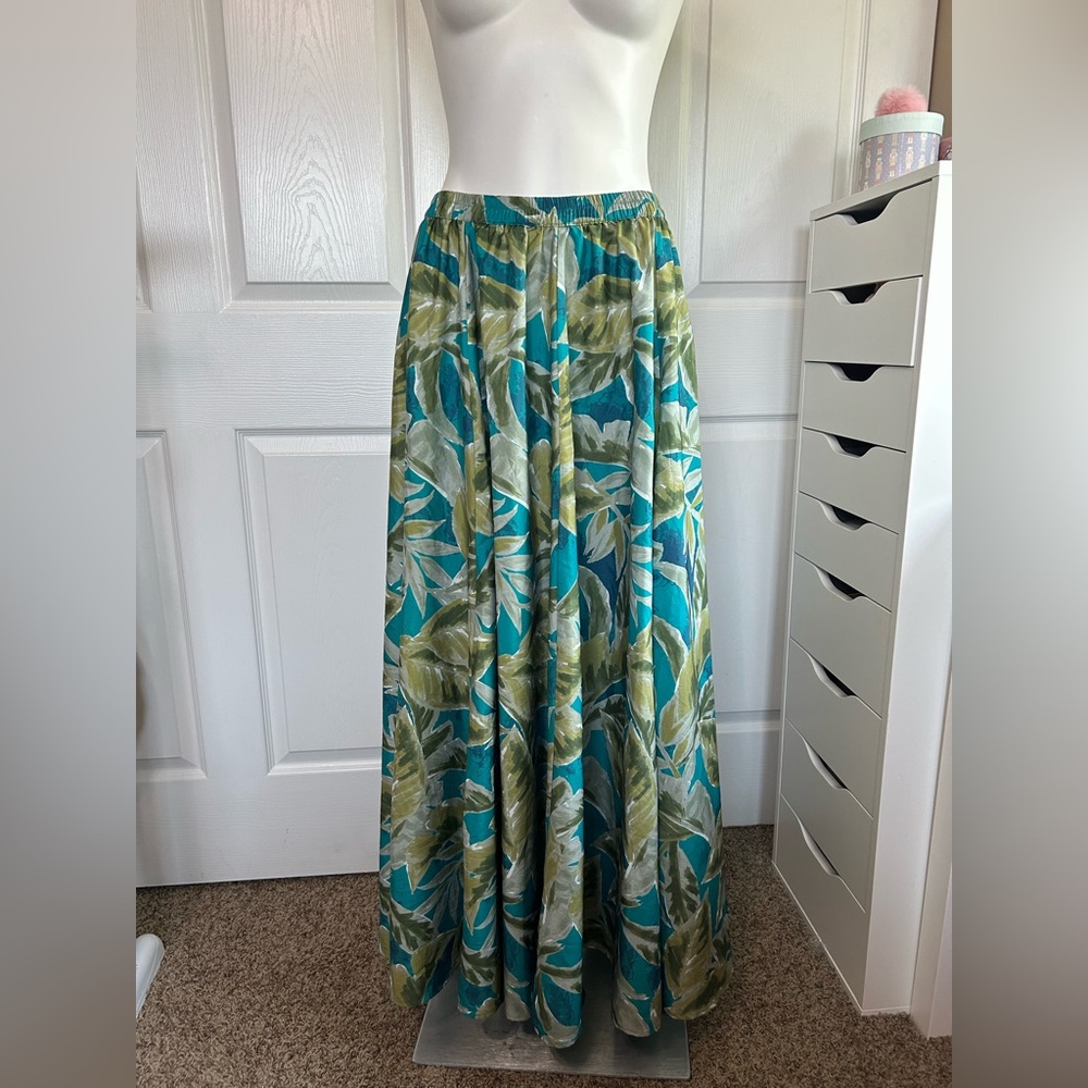 Rachel Zoe Green Tropical Maxi Skirt